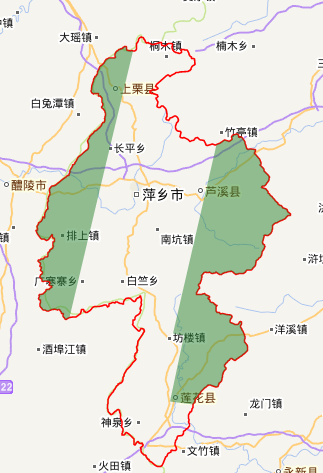 萍乡市乡镇地图图片