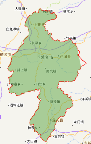 萍乡市乡镇地图图片